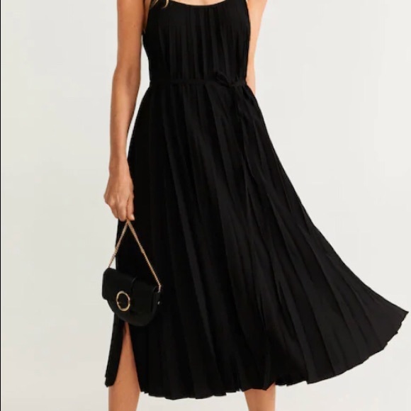 pleated midi dress mango